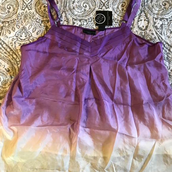 Apostrophe Tops - Apostrophe ombré purple silk tank